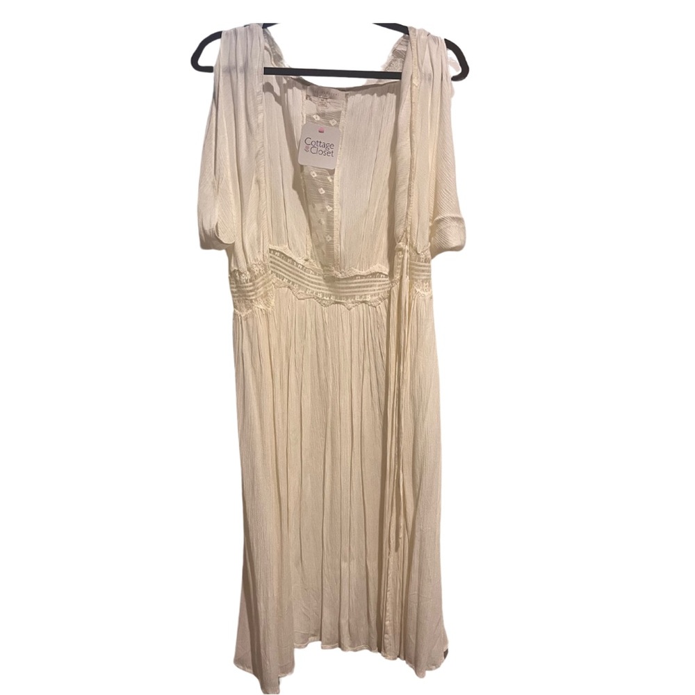 White cover up with lace detail